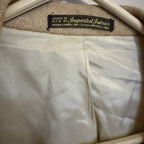 Vintage STABLERS Tan 100% Camel Hair Men’s Sport Coat, Sz 44R~Made In USA, Mich. - Picture 7 of 11